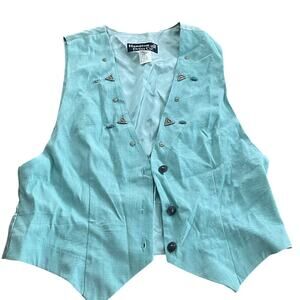 Vintage Hampton Western Prairie Style Vest with Turquoise Silver Accents-Size 12